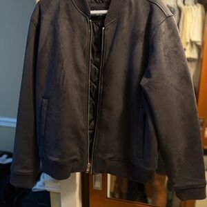 Men's Suede Bomber Jacket